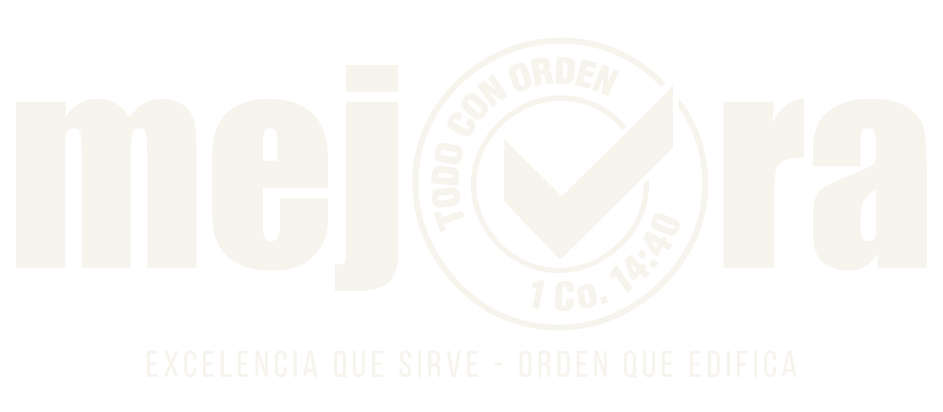 Logotipo de MEJORA en marfil, sin eslogan