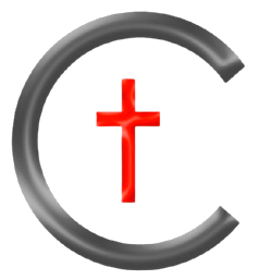 Isotipo oficial: C gris abierta con cruz roja